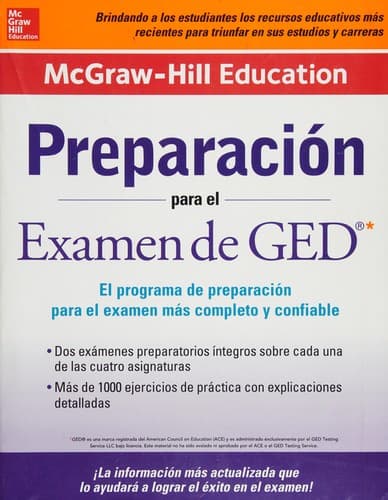 Portada de McGraw-Hill Education preparación para el examen de GED