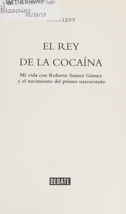 Portada de El rey de la cocaína