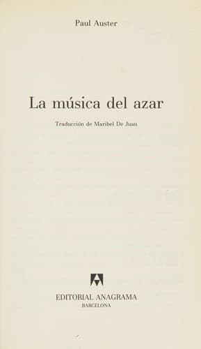 Portada de La Musica del Azar
