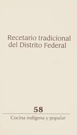Portada de Recetario tradicional del Distrito Federal
