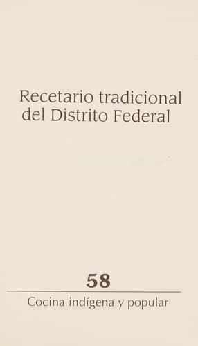 Portada de Recetario tradicional del Distrito Federal