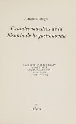 Portada de Grandes maestros de la historia de la gastronomía
