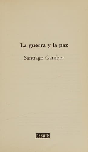 Portada de La guerra y la paz