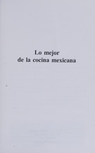 Portada de Lo mejor de la cocina mexicana