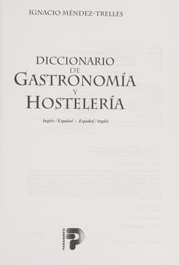 Portada de Diccionario de gastronomía y hostelería