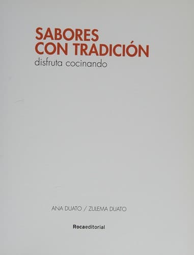 Portada de Sabores con tradición