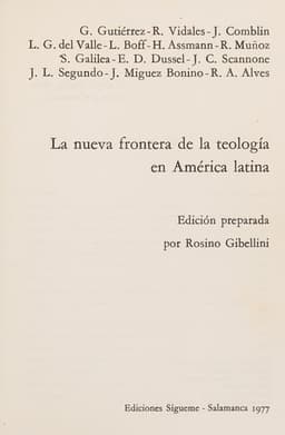 Portada de La nueva frontera de la teología en America latina