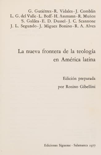 Portada de La nueva frontera de la teología en America latina
