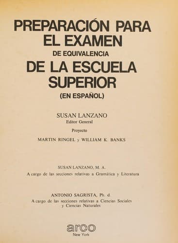 Portada de Preparación para el examen de equivalencia de la escuela superior (en español)