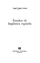 Portada de Estudios de lingüística española