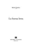 Portada de La buena letra