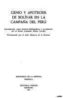 Portada de Genio y apoteosis de Bolívar en la campaña del Perú