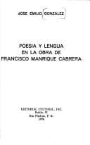 Portada de Poesía y lengua en la obra de Francisco Manrique Cabrera