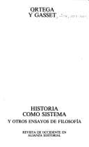 Portada de Historia como sistema