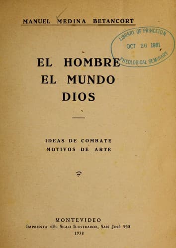 Portada de El hombre, el mundo, Dios