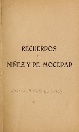 Portada de Recuerdos de niñez y mocedad