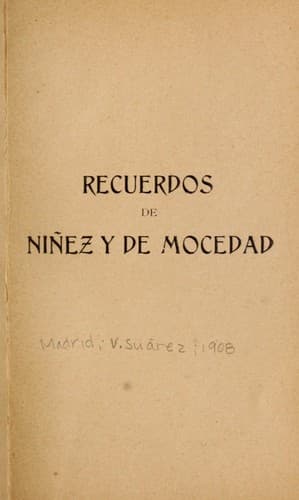 Portada de Recuerdos de niñez y mocedad