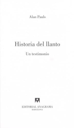 Portada de Historia del llanto