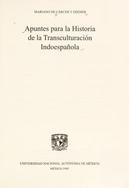 Portada de Apuntes para la historia de la transculturación indoespañola