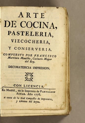 Portada de Arte de cocina, pasteleria, vizcocheria, y conserveria
