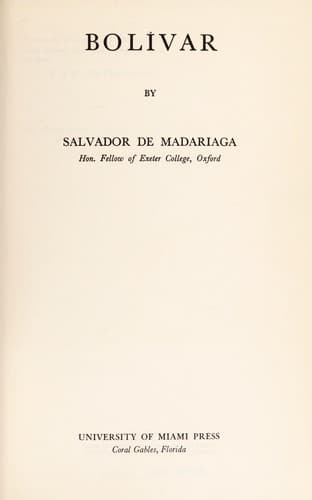 Portada de Bolívar