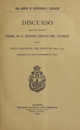 Portada de Discurso lei do en la sesio n inaugural del curso de 1892 a 93, celebrada el 28 de noviembre de 1892