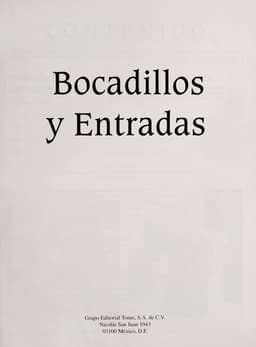 Portada de Bocadillos Y Entradas
