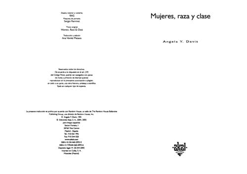 Portada de Mujeres, Raza Y Clase (Cuestiones De Antagonismo)