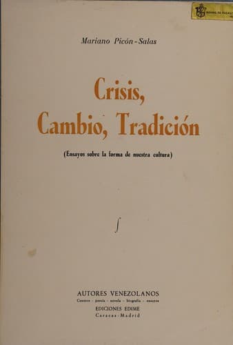 Portada de Crisis, cambio, tradición