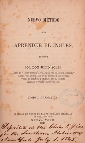 Portada de Nueva método para aprender el ingles