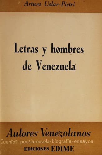 Portada de Letras y hombres de Venezuela