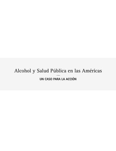 Portada de Alcohol y salud pu blica en las Ame ricas