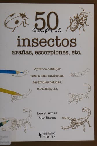 Portada de 50 dibujos de insectos, arañas, escorpiones, etc