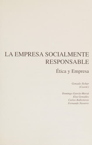 Portada de La empresa socialmente responsable