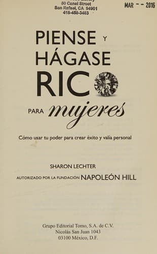 Portada de Piense y hágase rico para mujeres