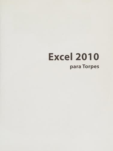 Portada de Excel 2010 para torpes