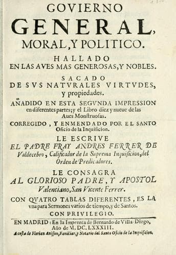 Portada de Govierno general, moral, y politico