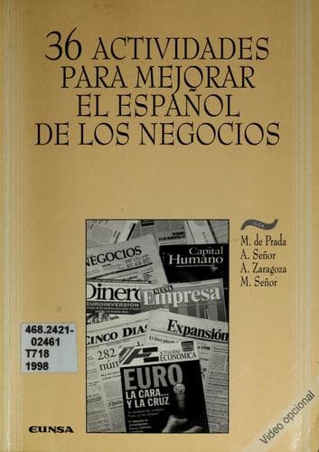 Portada de 36 actividades para mejorar el español de los negocios