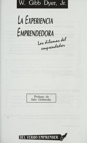 Portada de La experiencia empremdedora